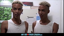 best english hot skinny black twink identical twin diego and dante threesome with black eric ford in kitchen best