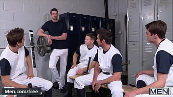 best johnny rapid shoots his load while getting double penetrated in an orgy with his coach andrew stark men best