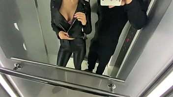 best in flash in public elevetor and cum in pussy best