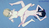 best sath shirabe tsukuyomi and kirika akatsuki intense lesbian play symphogear hentai best