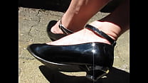 best first black patent ankle straps isabellesandrines shows her pretty feet in public best