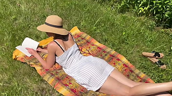 best andrea wife in dress fucks husbands friend and gets public creampie in public field best