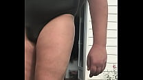 best zubieta french chubby sissy femboy jinna wear one piece swimsuit when stretched her nipples and testicules best